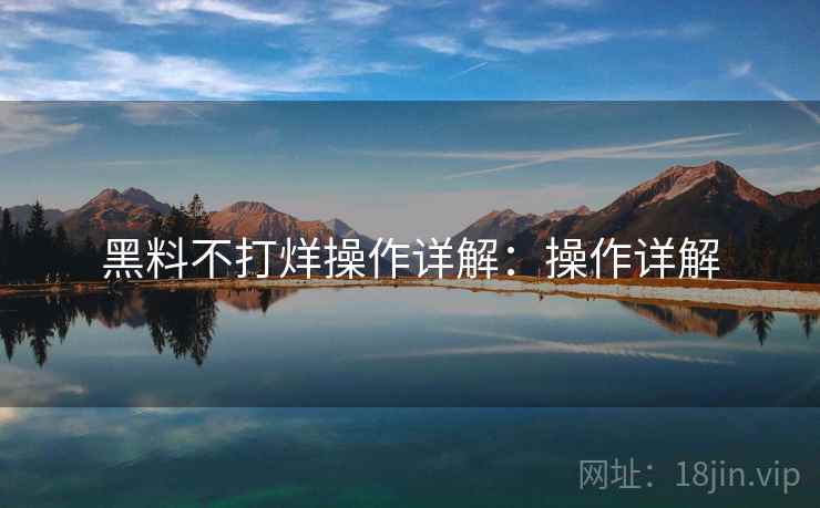 黑料不打烊操作详解：操作详解