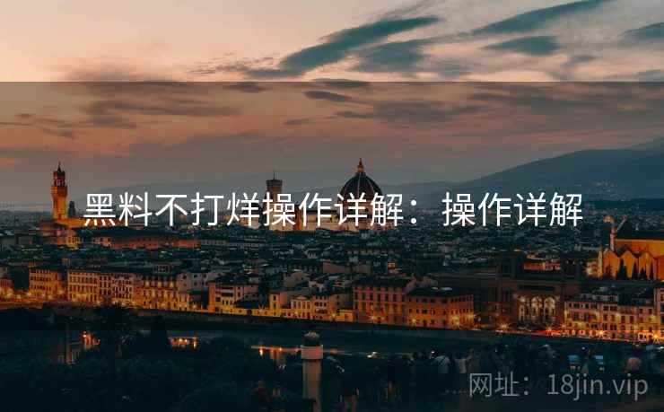 黑料不打烊操作详解：操作详解
